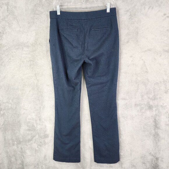 Womens Express Columnist Stretch Pants Blue Geometric Print Polyester Blend 6 - Picture 6 of 10